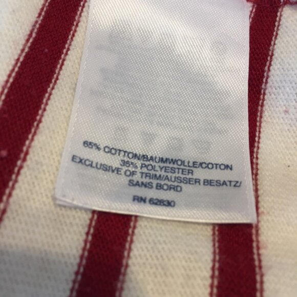 Lands’ End Long Sleeve Lace Up Striped Shirt Red & White - Picture 11 of 13